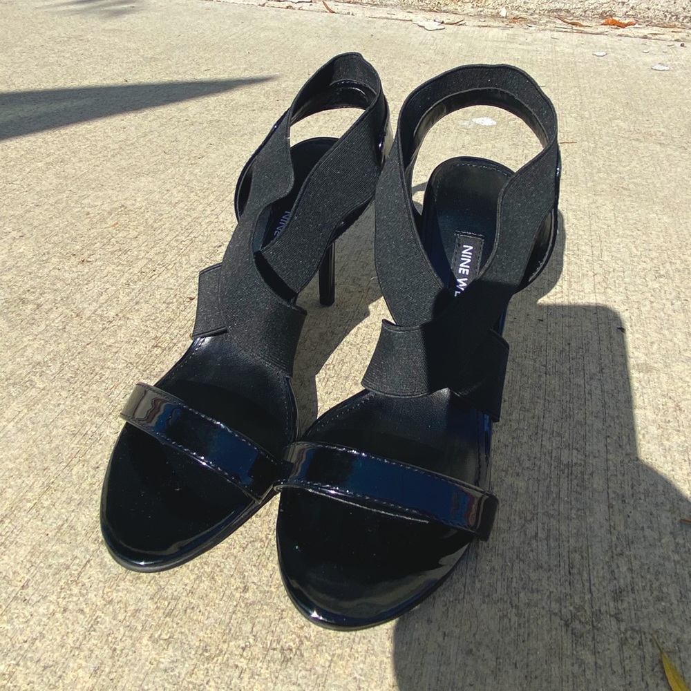 Nine West elastic wrap heels never worn!!
